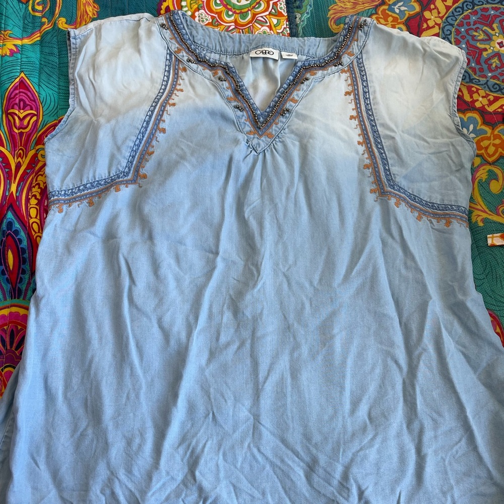 Cato Light Blue Sleeveless Top Size M EUC